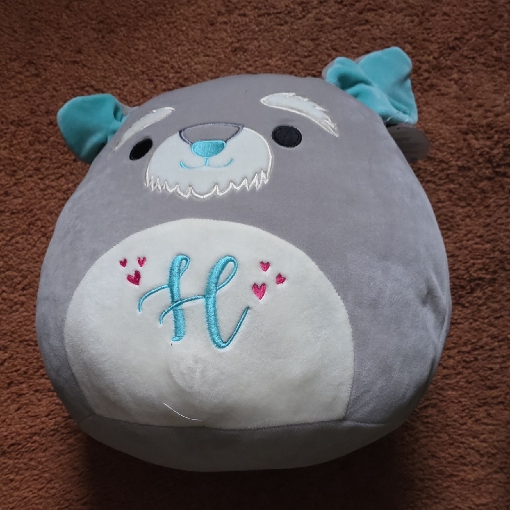 Squishmallows Gray and Teal Stuffed Animal